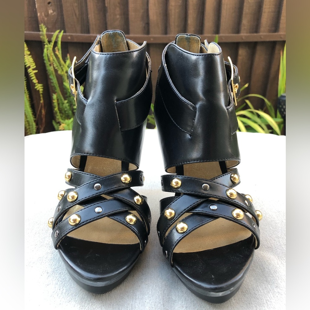 Michael Antonio Black Heeled Sandals